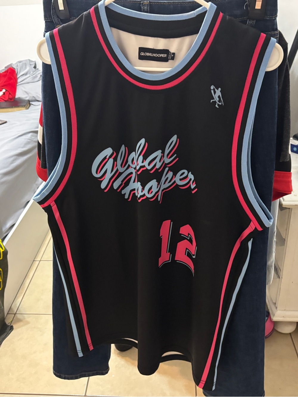 Global Hooper The Professor Black Basketball Jersey Men’s Size Small